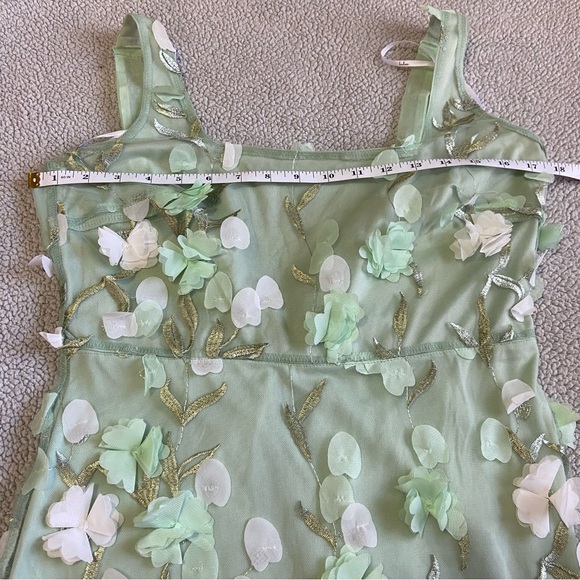 NWOT Lulus Elite Cutie Mint Green Mesh 3D Floral Embroidered Midi Dress - Picture 7 of 10